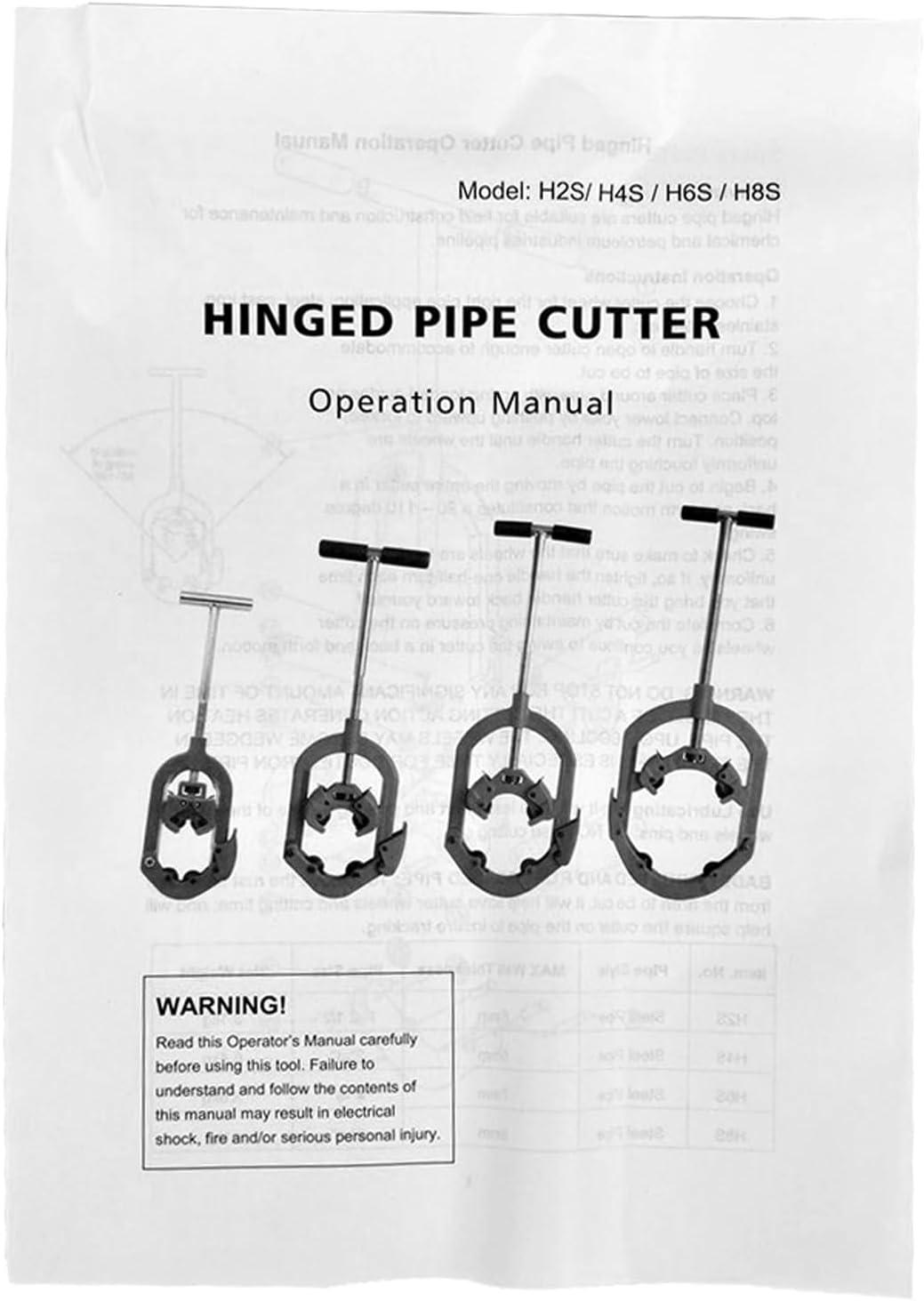 H6 Hinged Pipe Cutter 4"-6" Pipe Capacity Replacement for REED and RIDGID Cutter Wheel