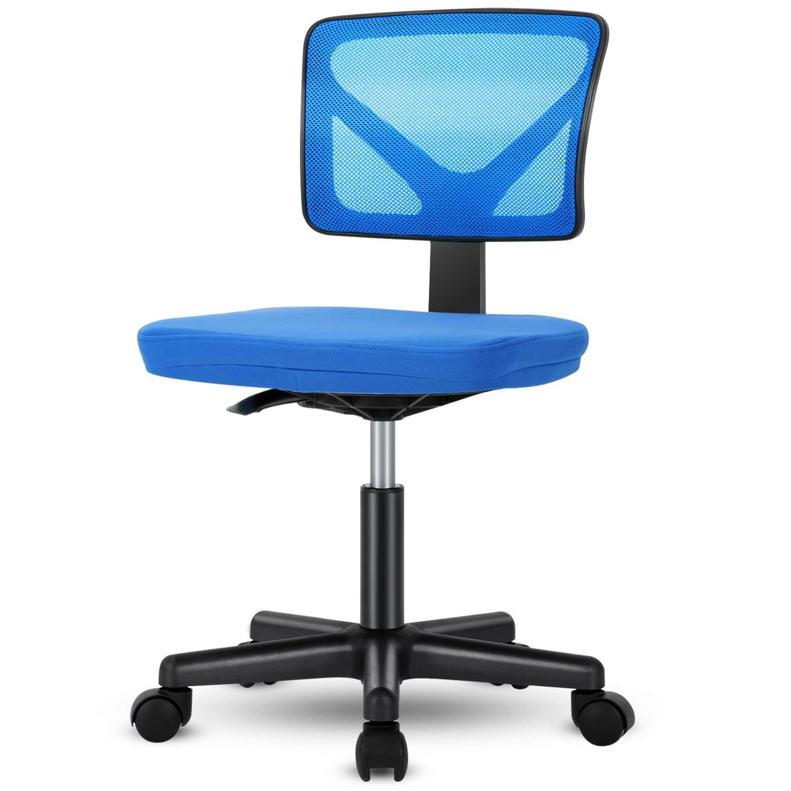 Armless Desk Chairs Ergonomic Low Back Computer Chair Adjustable Rolling Mesh Task Work Swivel Chairs with Wheels Work