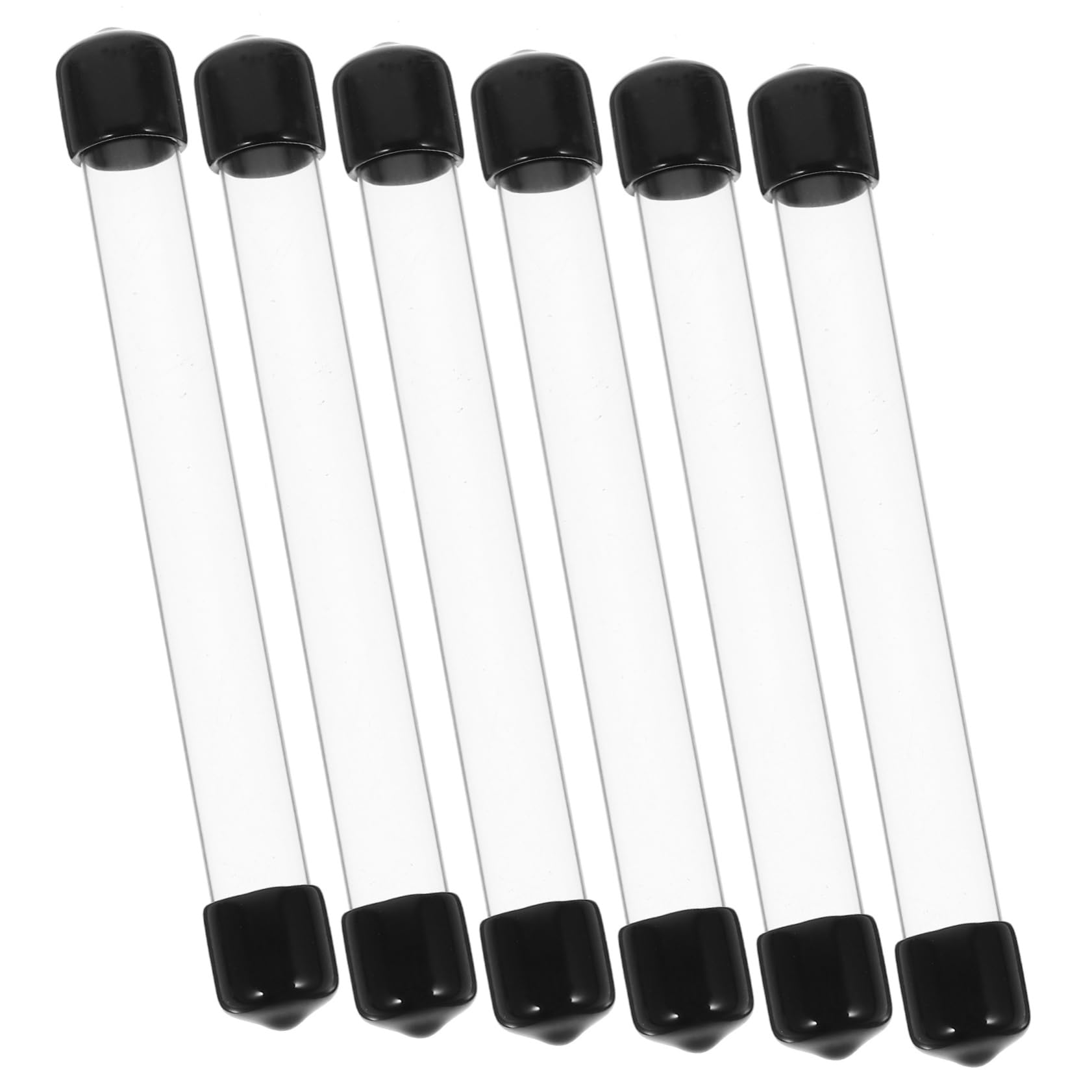 ULTECHNOVO 6 Pcs Agarwood Tube Canister Portable Candy Storage Tubes Clear Tube Container Rigid Storage Tubing Beads Containers Round Tube with Lid Round Storage Tube with Lid PVC Transparent