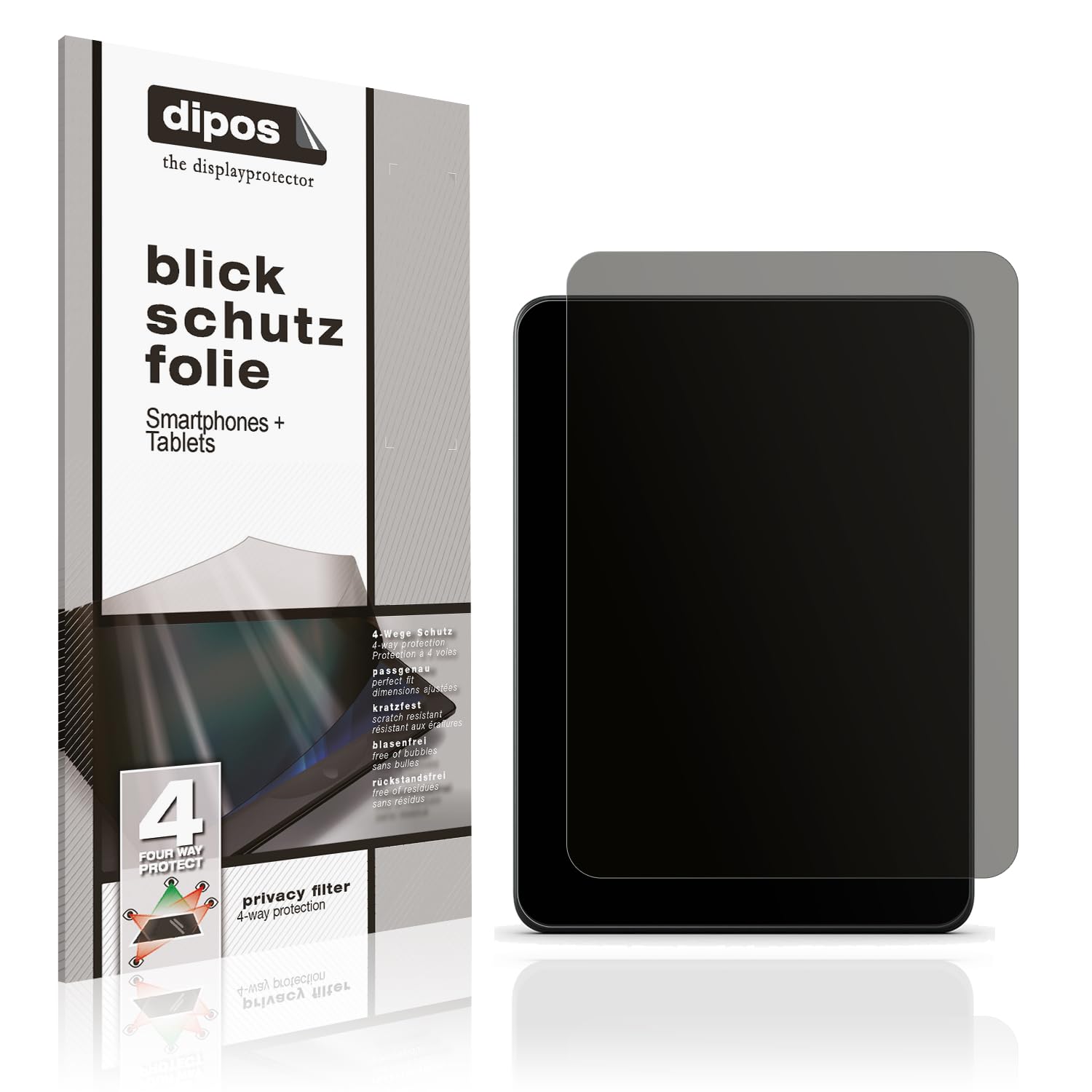 dipos Blickschutzfolie für Amazon Kindle Colorsoft Signature Edition 2024 | Displayschutz matt mit 4-Wege Sichtschutz-Effekt, Privacy Filter, passt perfekt, kratzfest, blasenfrei, selbstklebend