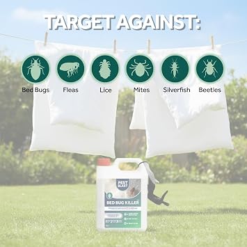 Bed Bug Killer Spray for Mattresses, Bed Frames, Carpets & Furniture - Ready to Use Indoor Insecticide for Bed Bugs, Eggs & Larvae 5L