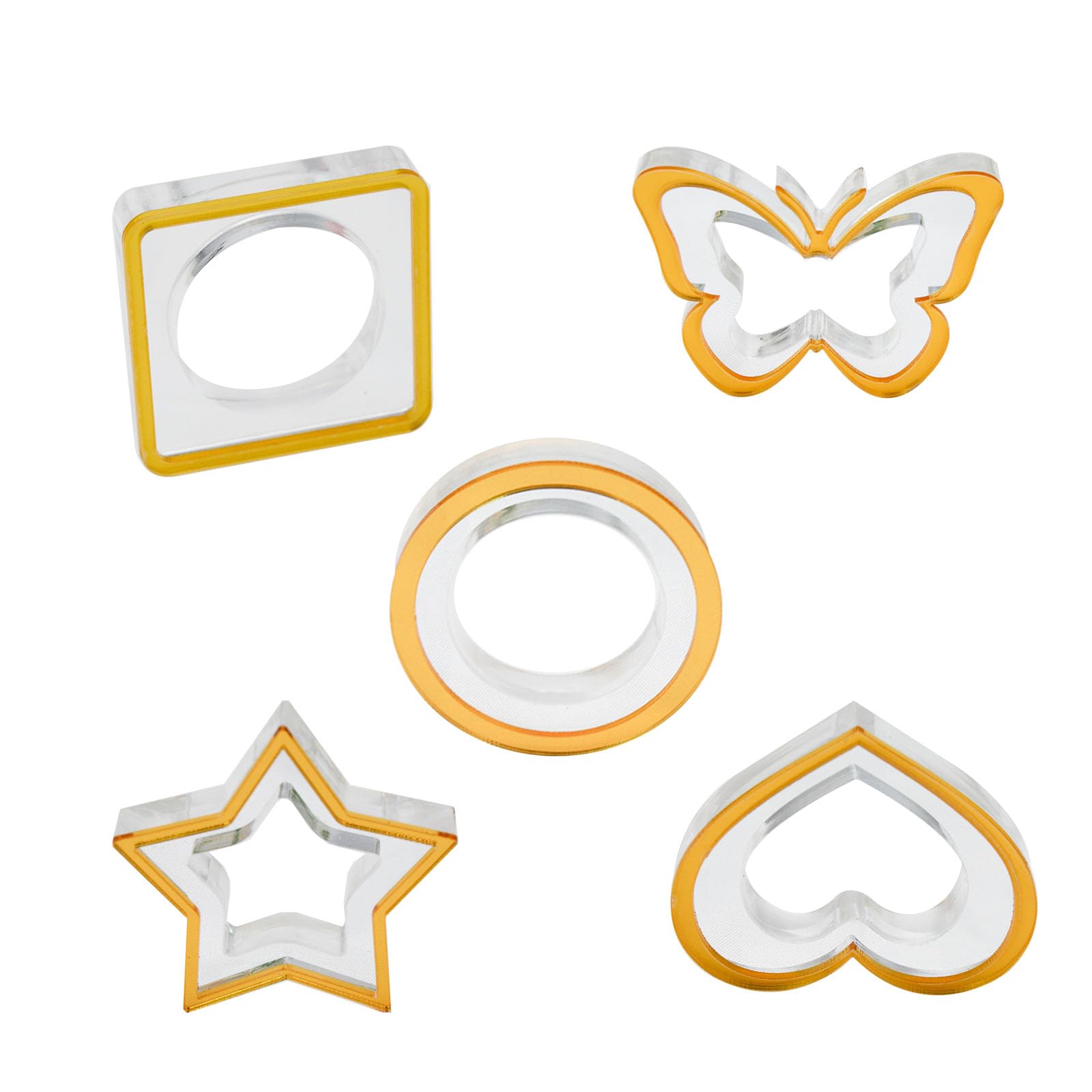 5Pcs Napkin Rings Serviette Buckles Acrylic Butterfly Heart Napkin Rings Holder Wedding Decoration Simple Napkins Buckle Acrylic Butterfly Heart Wedding Table Decorations Party Supplies Dining Table