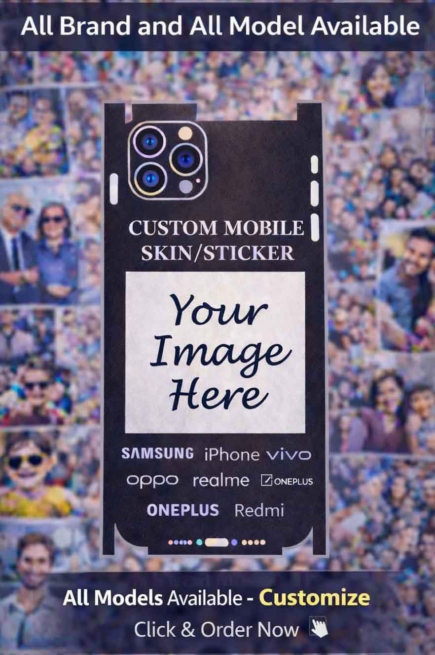 Customized Mobile Skin Sticker for All Mobiles | Personalized Mobile Back Skin Sticker | Premium Scratch Resistant Matte Finish | Unique Gift.-image-15