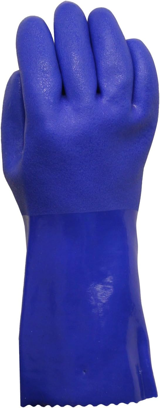 PVC Coated Heavy Duty Rubber Gloves for Handling Chemicals and Dish Washing Blue 2 Count (Pack of 1)