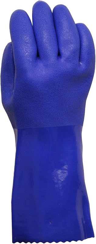 PVC Coated Heavy Duty Rubber Gloves for Handling Chemicals and Dish Washing Blue 2 Count (Pack of 1) | PVC-coated with cotton nylon wool blend lining, Long cuff helps protect hands for cleaning, dish washing, or car washing