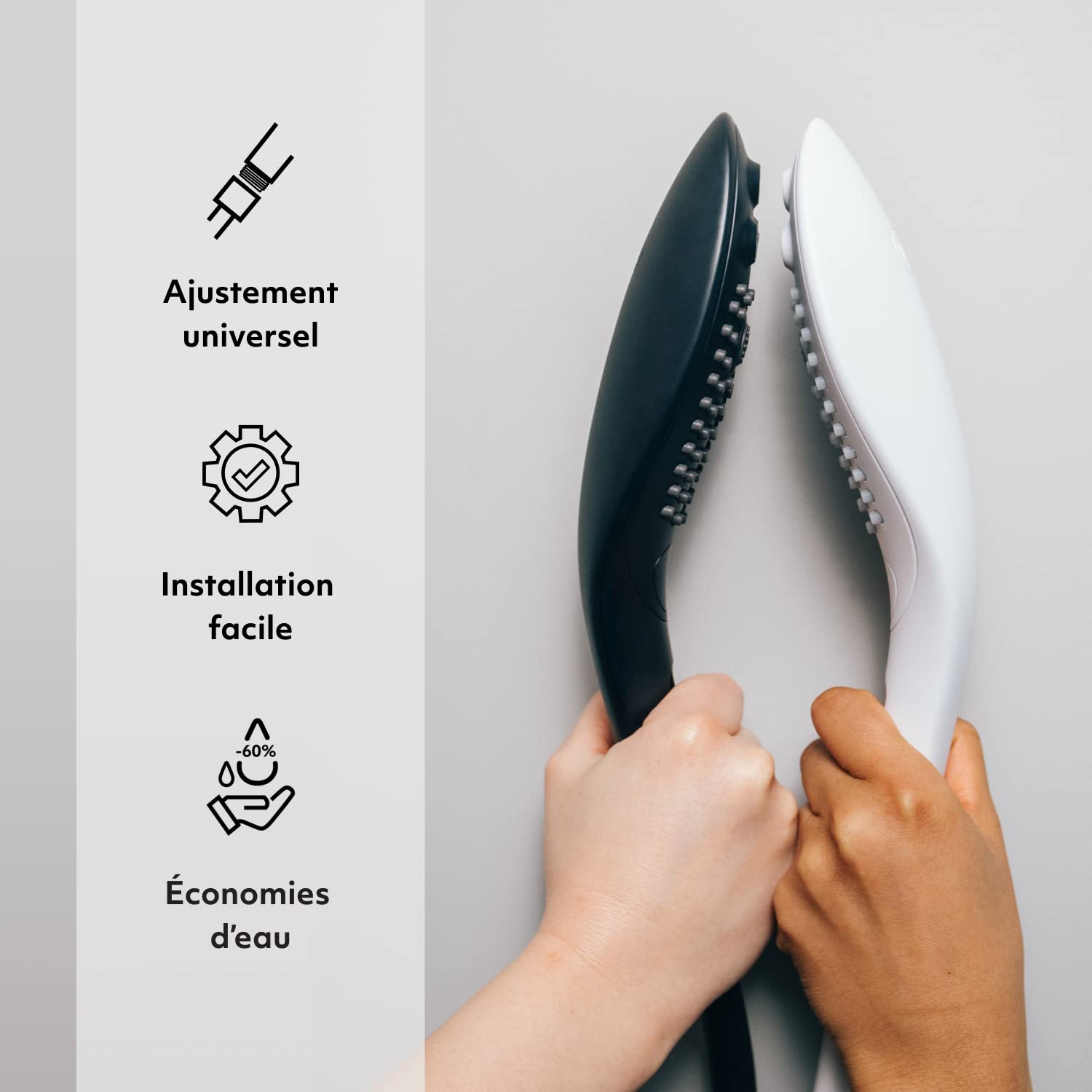Womanizer Wave Pommeau de Douche et Stimulateur 2-en-1 - Masseur avec Jets D’Eau - 3 Types de Jet Différents - Masseur Polyvalent avec Stimulation sous la Douche - Blanc