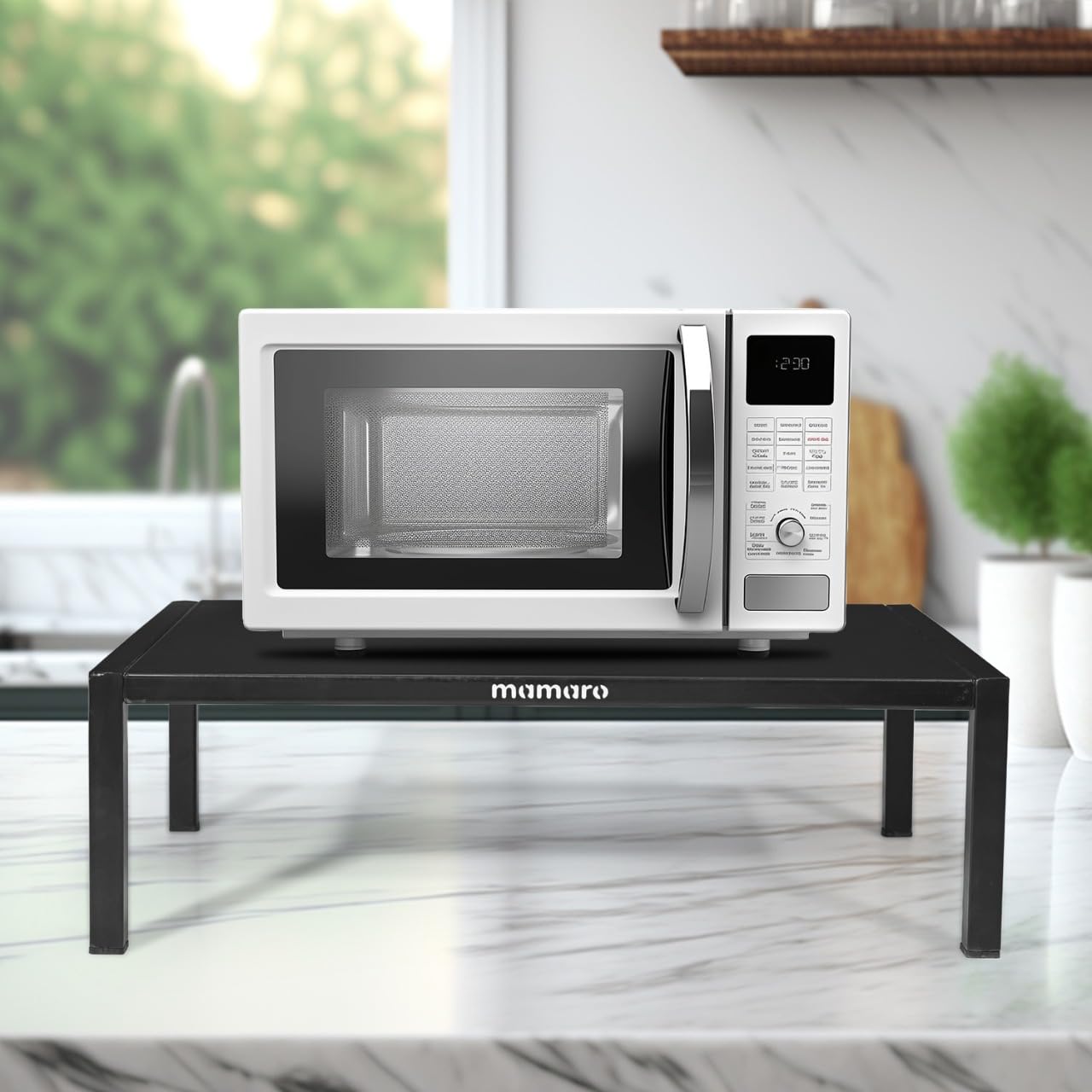 Sponsored Ad - Metal Microwave Stand Kitchen Platform | Microwave Oven Rack Multipurpose Countertop Storage Oven OTG Stand Powder Coated - Black