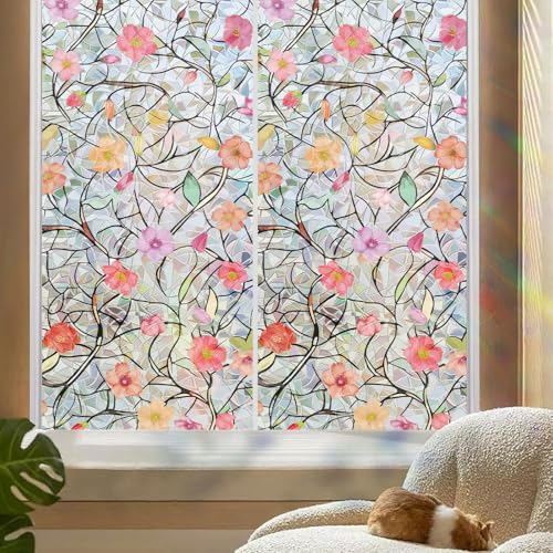 Vinilo Decorativo para Ventana con Diseño Floral y Control UV miniatura 3
