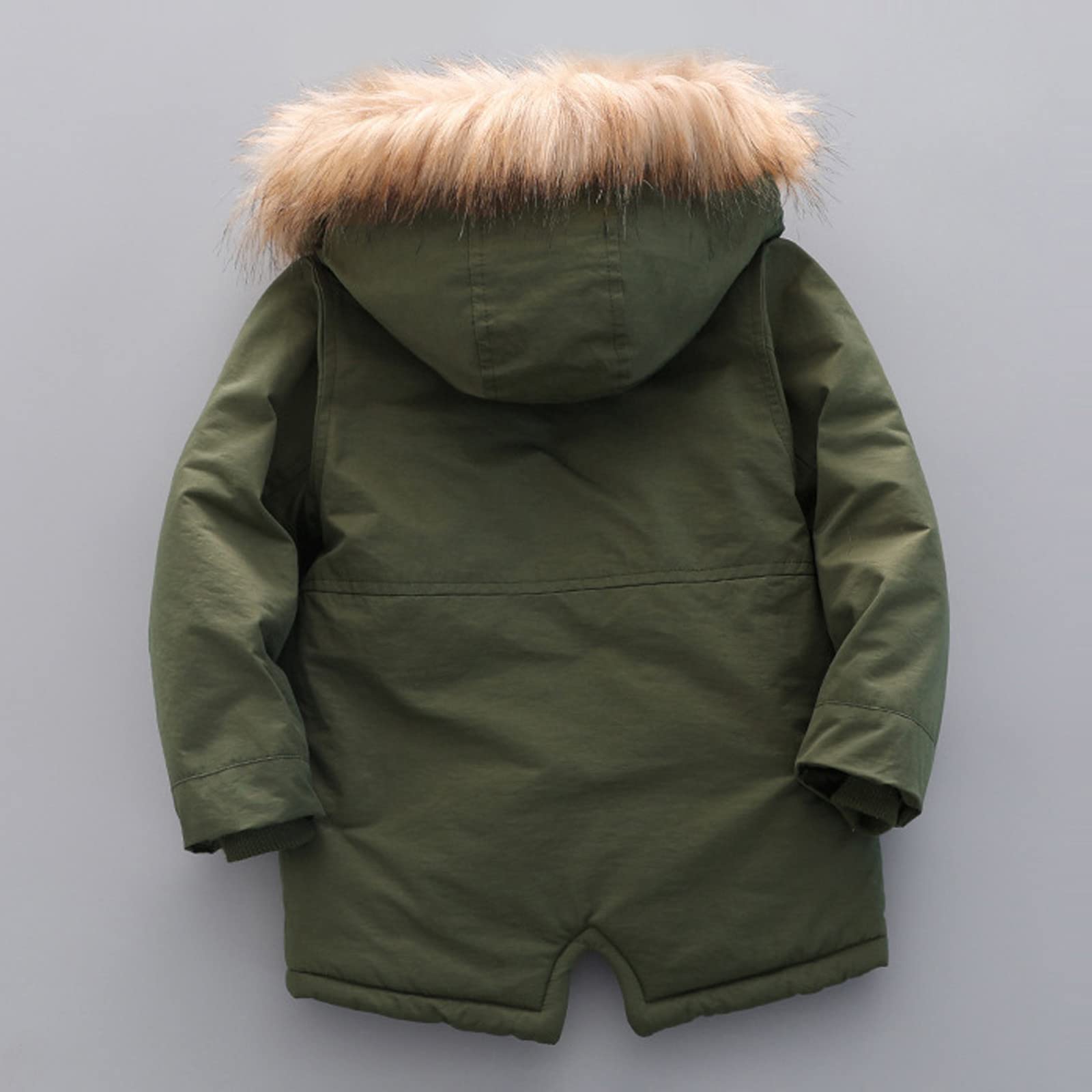 Generico Cappotto Invernale Trapuntato per Bambini Piumino Foderato in Pile con Cappuccio Capospalla Spesso Resistente all'Acqua Giacca Calda Impermeabile