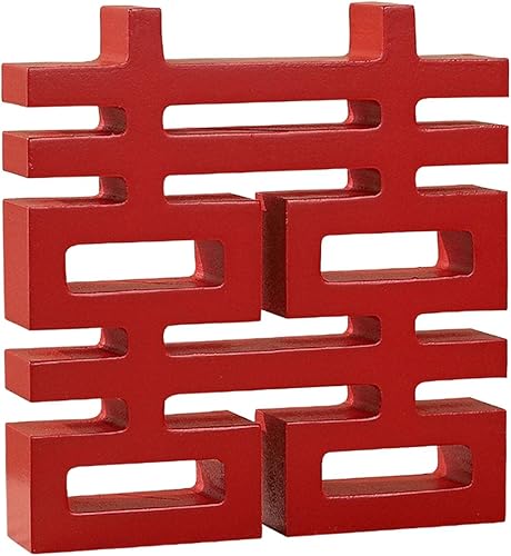 shamjina Decoración de madera china para decoración de pared, escultura de compromiso, cuadrado