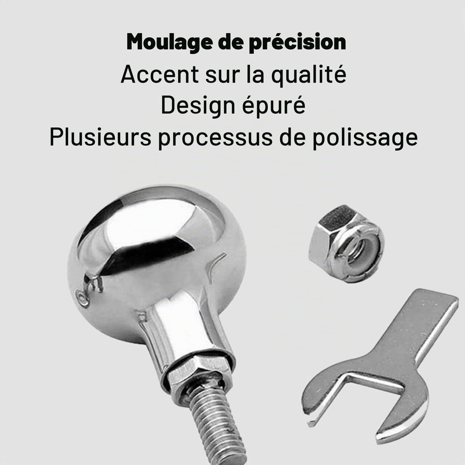 Boule volante Contrôle manœuvré à bouton tournant Poignée de direction en acier inoxydable qualité marine pour yacht et bateau, accessoires Gimocool