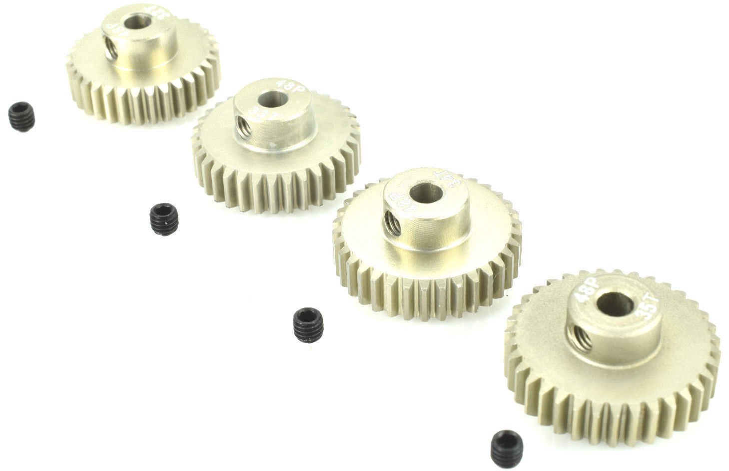 Apex RC Products 48 Pitch 32T 33T 34T 35T Aluminum Pinion Gear Set #9754