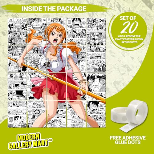 Image of Pack of 20 One Piece Nami Manga Poster | A4 Size Anime Wall Art (8.3 x 11.7 inch) | Manga Posters with Glue Dots | Anime Poster for Bedroom, Living Room, Office
