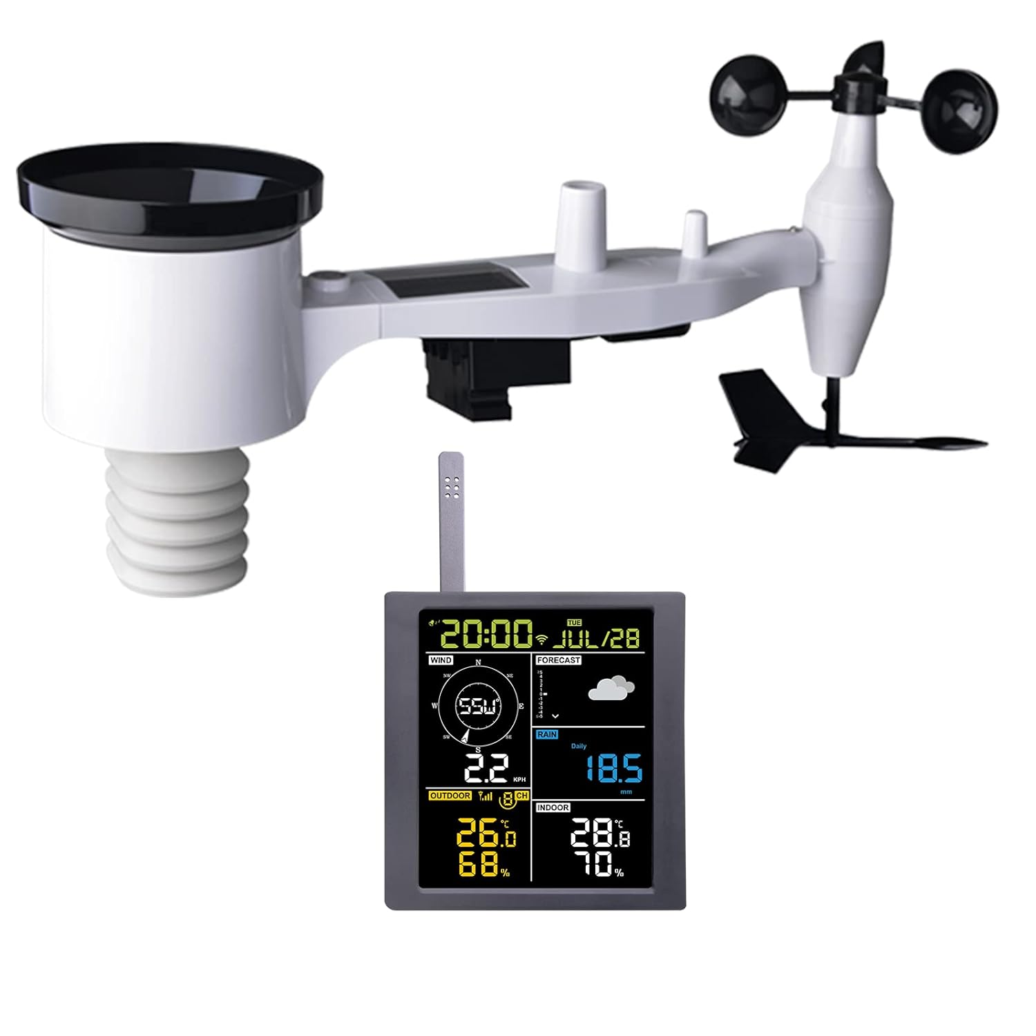 ECOWITT Weather Stations, 5 in 1 Wireless Outdoor Weather Station