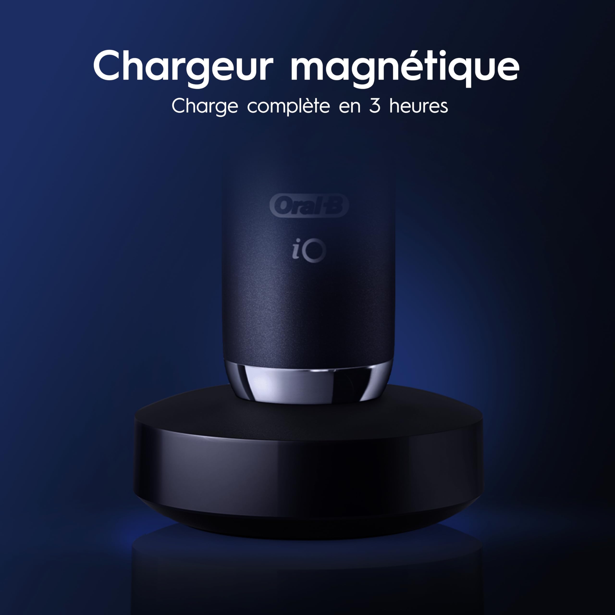Oral-B Brosse à Dents Electrique iO 9, Brossette de Rechange, Noire – 7 Modes de Brossage dont Blancheur, Soin Gencives, Charge Rapide de la Batterie, Capteur de Pression, Etui de Voyage