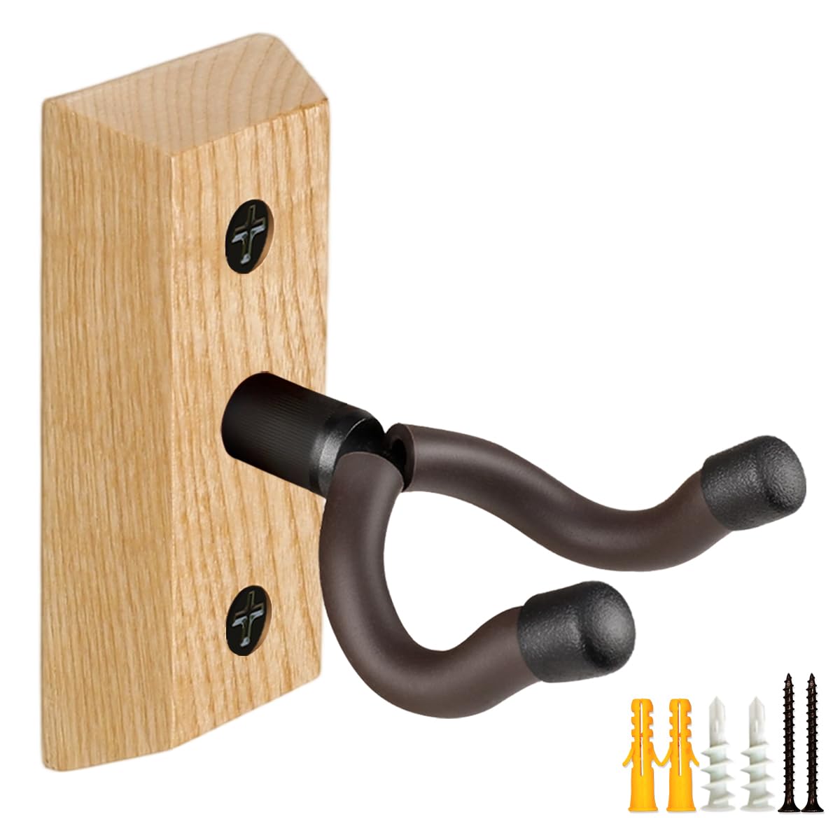 Muso Ash Wood Guitar Wall Mount, Guitar Hanger, U-Shaped Guitar Wall Hanger Mount, Guitar Holder Hook Stand Wall Mount Guitar Accessories For Acoustic, Electric Guitar, Banjo, Bass, Ukulele