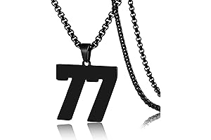 Personalized Men's Number 77 Necklace for Athletes