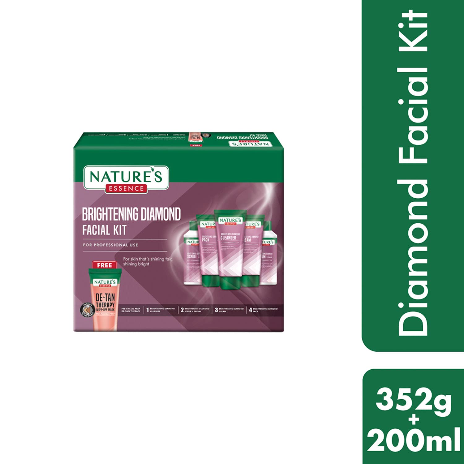 Nature's Essence Advanced Brightening Diamond Facial Kit, 452gm