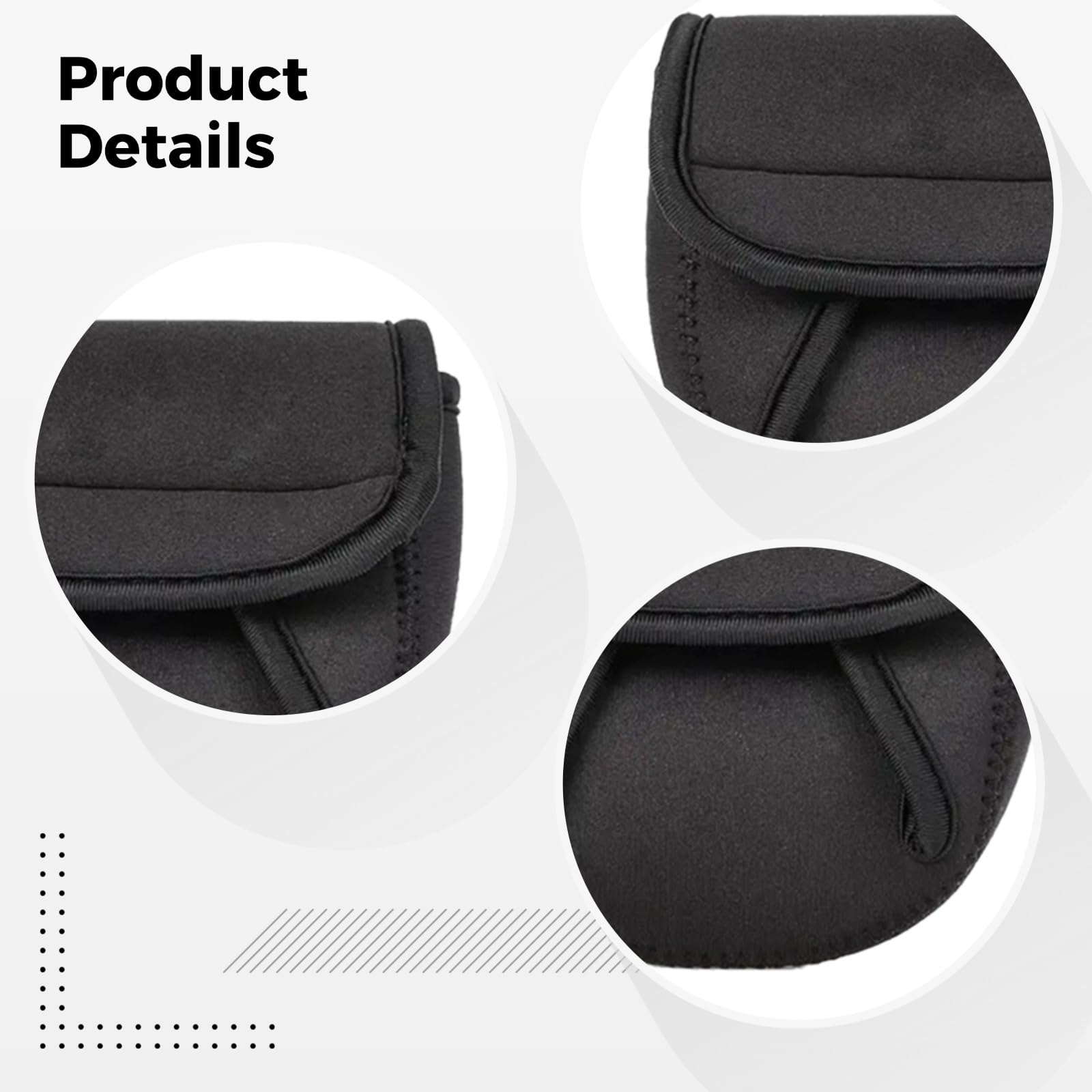 3 fundas de neopreno para carretes de pesca, tamaño S, M L, fundas para carretes estacionarios, resistentes al agua, con relleno, para carretes de la serie 6000 a 8000, con diseño de ranura