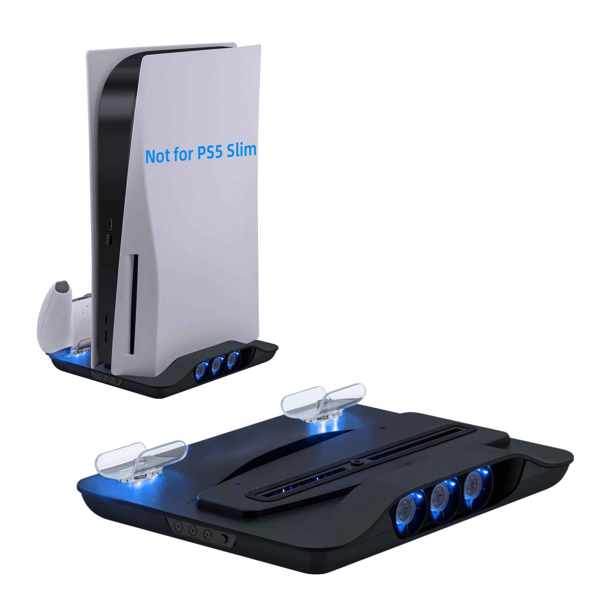 Mcbazel Cooling Fan and Dual Controller Charger Station for PS5 Console Cooler Station and Charging Dock with Extra