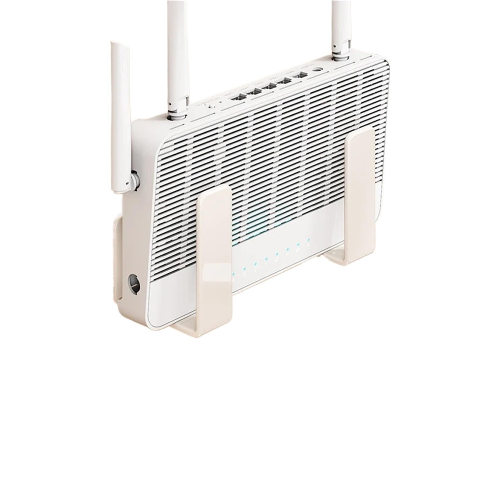 Sqqcreato White Wifi Router Storage Box No Drill Wall Mount Router Storage Rack Tv Network Fiber Set Topbox Holder Multi-Functional Media Device Shelf(White)