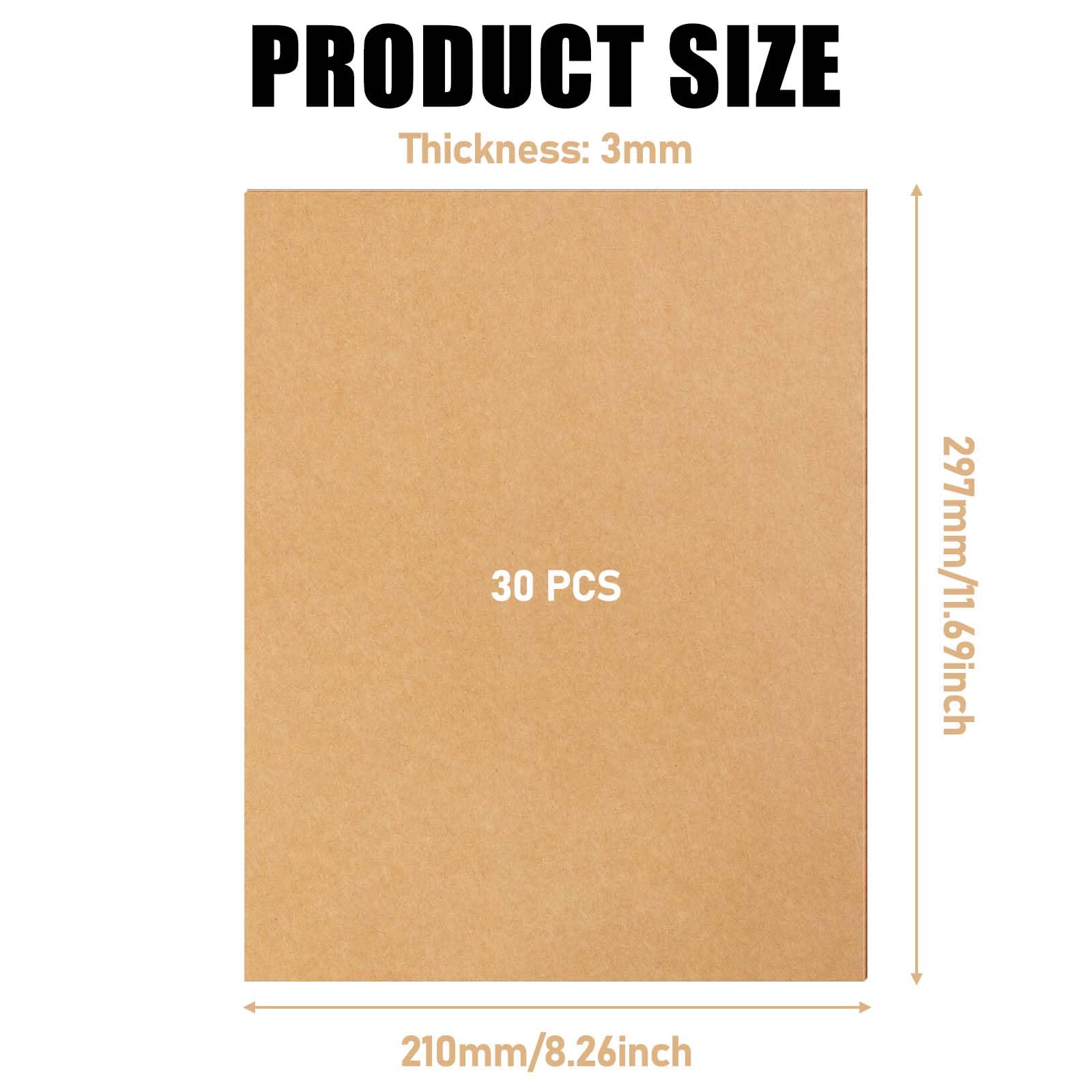 LOT DE 30 Plaques En Carton Ondulé A4 (210 X 297 Mm), 4 Mm Dépaisseur