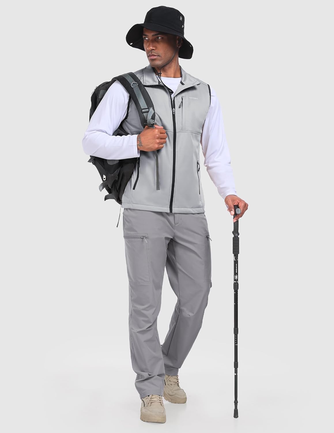 Haimont Men's Lightweight Vest Windproof Sleeveless Jacket Outerwear Multi-Pockets Zip Up for Hiking Running - Image 6