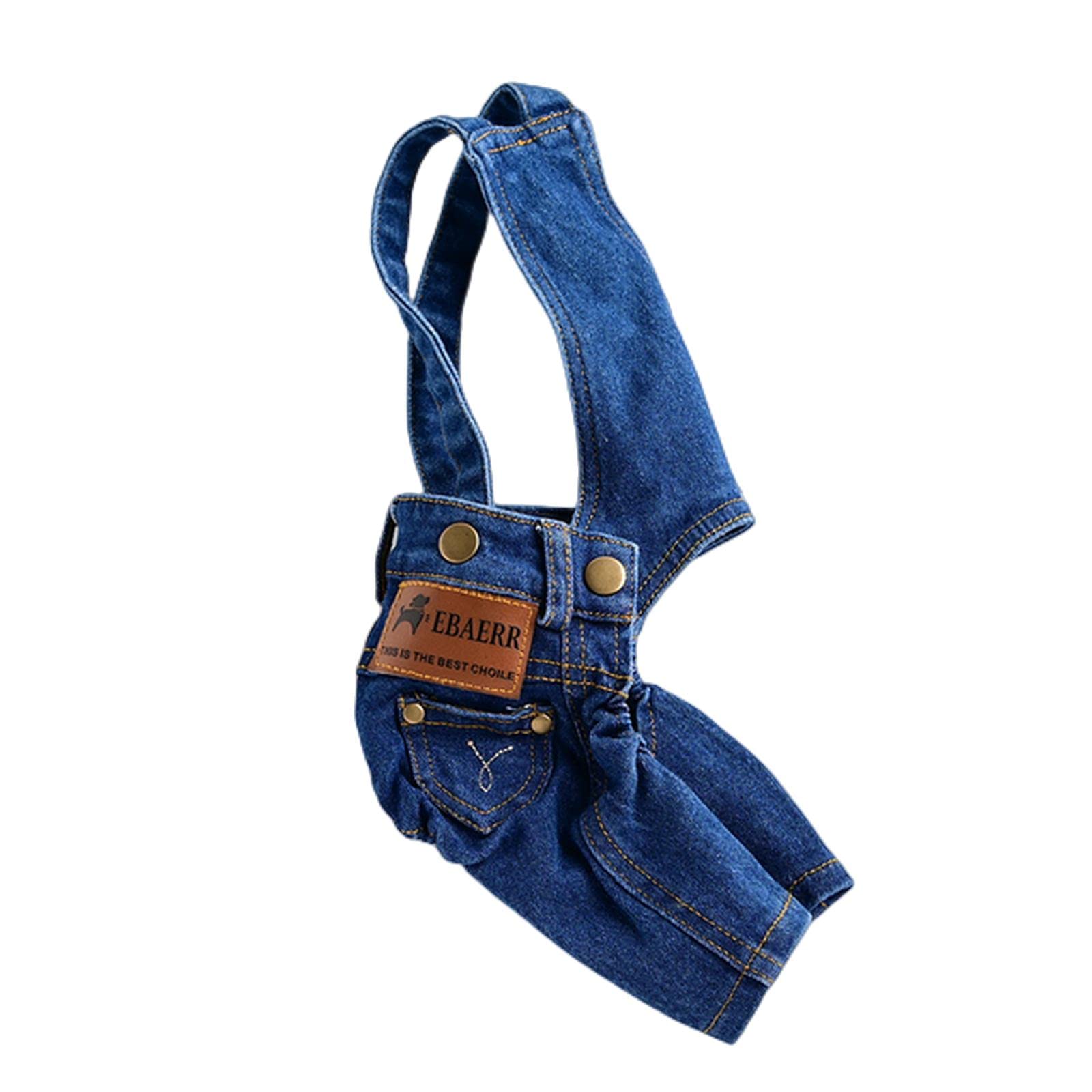 Ubrania dla psów denim pies kombinezon ubrania dla zwierząt domowych dla psów płaszcz kurtka dżinsy pies ubrania buldog odzież dla małych psów chihuahua yorkshire niebieski, S