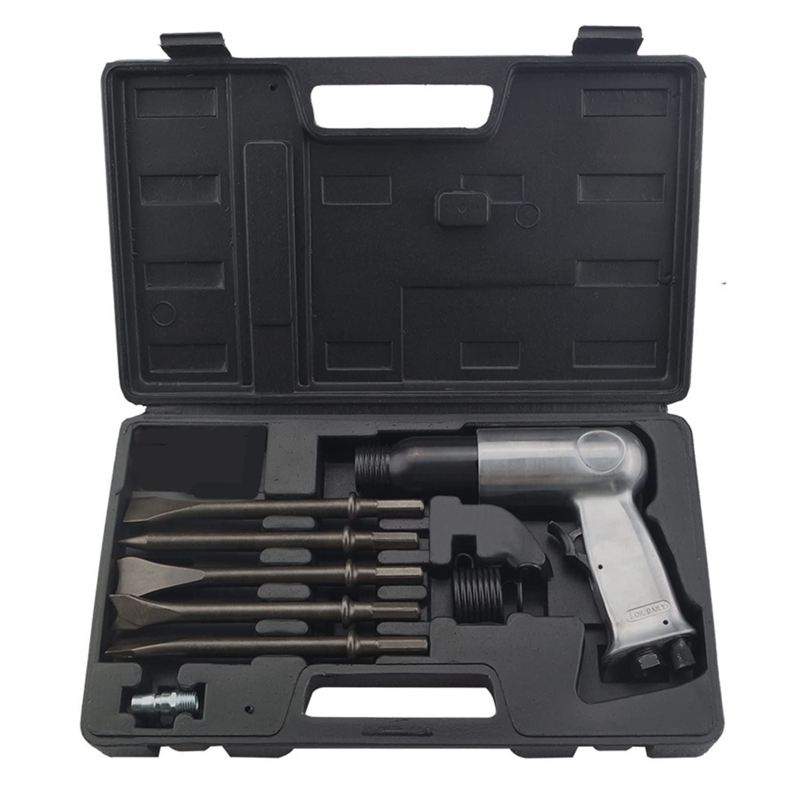CVFRDD Air Hammer, 190mm Air Hammer Pneumatic Gun Tool Set Heavy Duty Shock Absorbing With 4pcs Chisels Ergonomic Grip