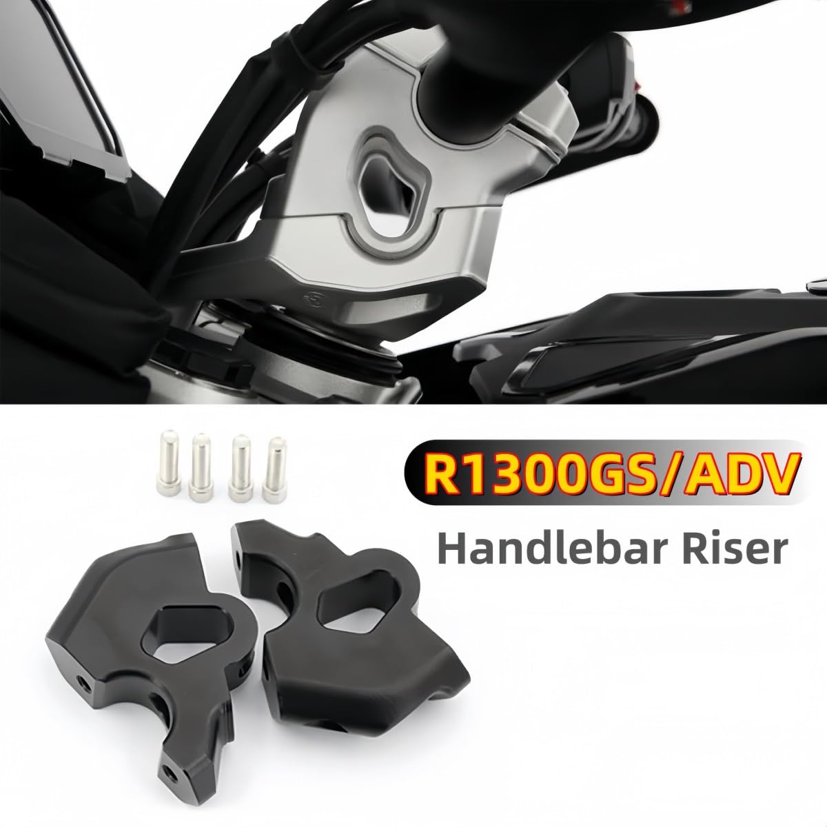 Motorcycle handlebar risers Pasuje do BMW R1300 GS ADVENTURE przesunięcie kierownicy R 1300GS GS1300 ADV akcesoria zacisk do podnoszenia przedłużenie Adapter 2024(Black)