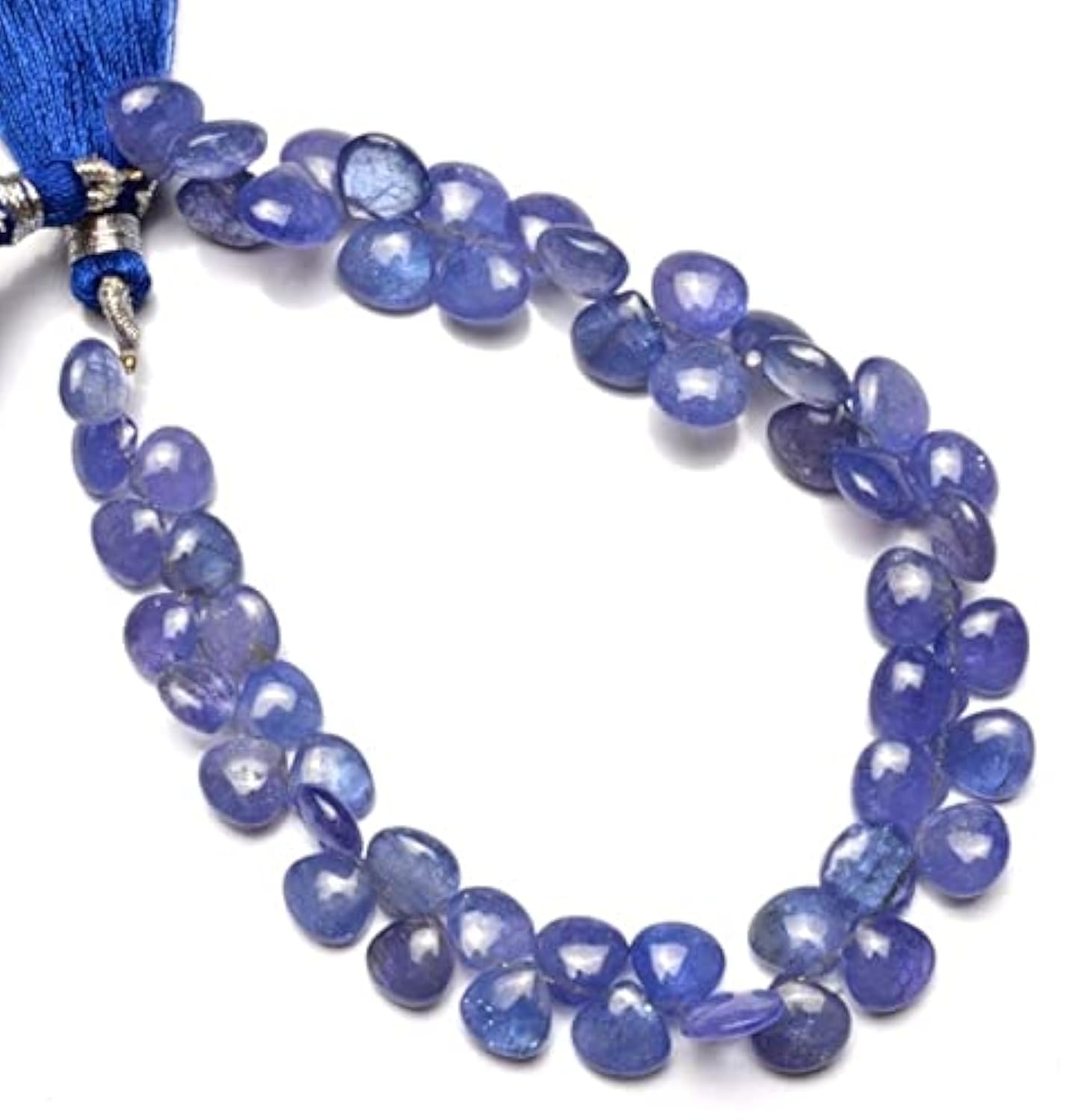 Tanzanite naturelle perles en cœur 7mm 8mm fil briolettes lisses pour création bijoux DIY