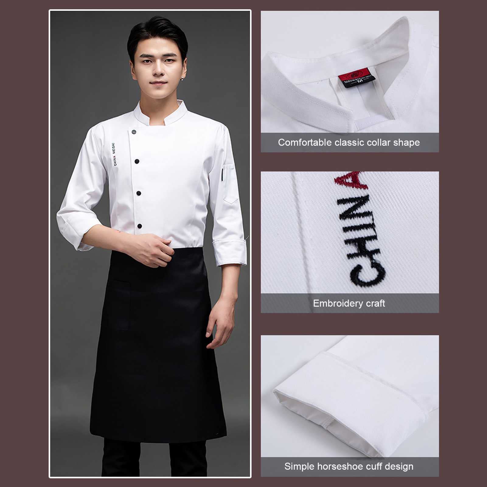 FAXIOAWA Giacca da Cuoco Unisex - Cappotto da Cuoco Estivo Fresco Divisa da Chef da Lavoro a Maniche Lunghe per Servizi di ristorazione, Catering, panettieri