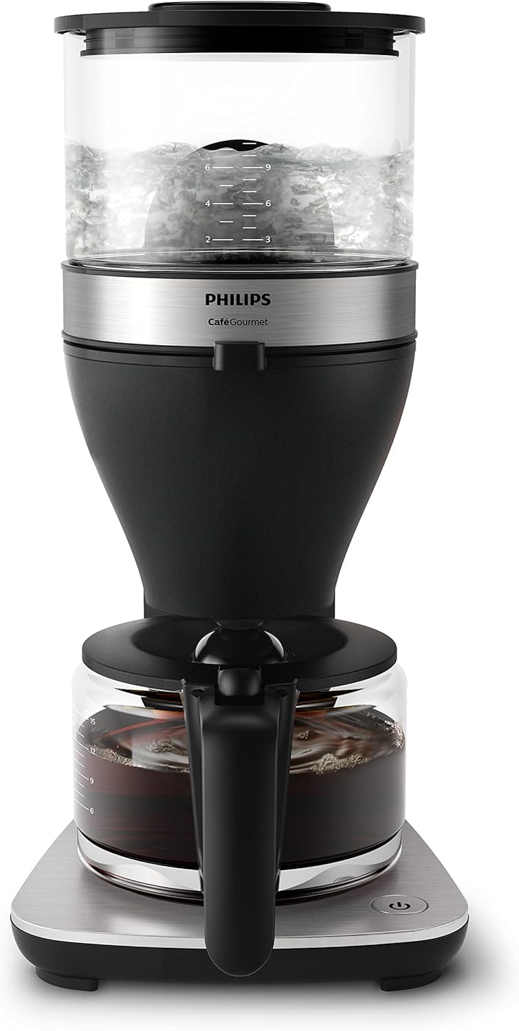 Philips Przelewowy ekspres do kawy - 1,5 l pojemności, Na 15 filiżanek, System Boil & Brew, Czarny/Srebrny (HD5416/60) & Siemens Brita Eq Series Filtr do Wody, Biały, 3 sztuki