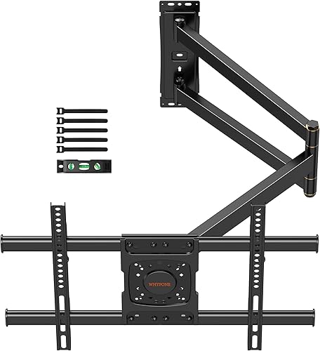 Soporte de TV de esquina de brazo largo de 33 pulgadas, soporte de TV de movimiento completo para pantallas de 32 a 75 pulgadas, giro de 90 grados,