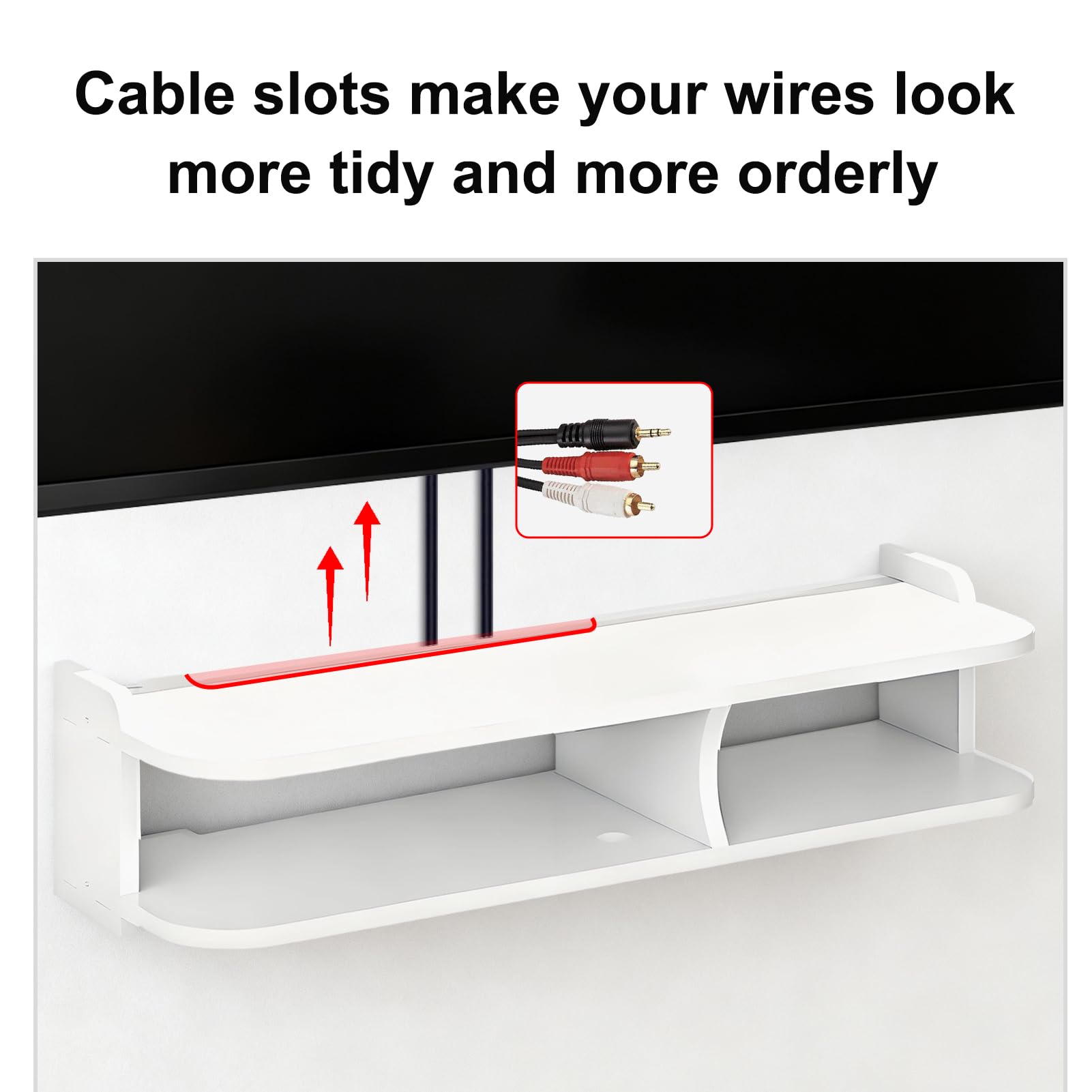 DAZZLEEX - Caja de almacenamiento para router WiFi, 50 cm, sin perforación, para sala de estar, TV, decodificador, reproductor de DVD