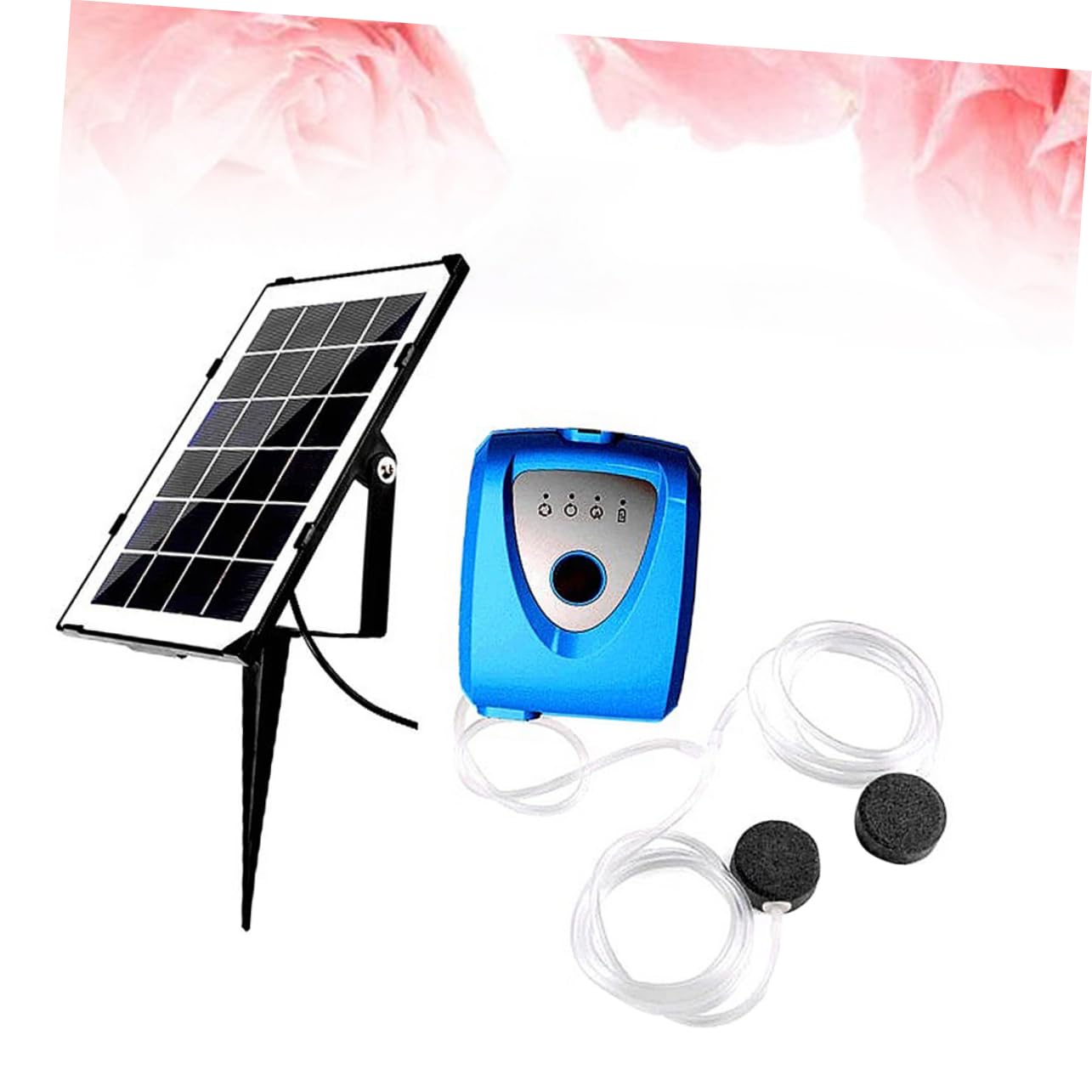 POPETPOP de para Acuario Panel Solar para Peces Aireador de Agua Sumergible sin Ruido 35 Recargable por USB Aireador para Pesca al Aire