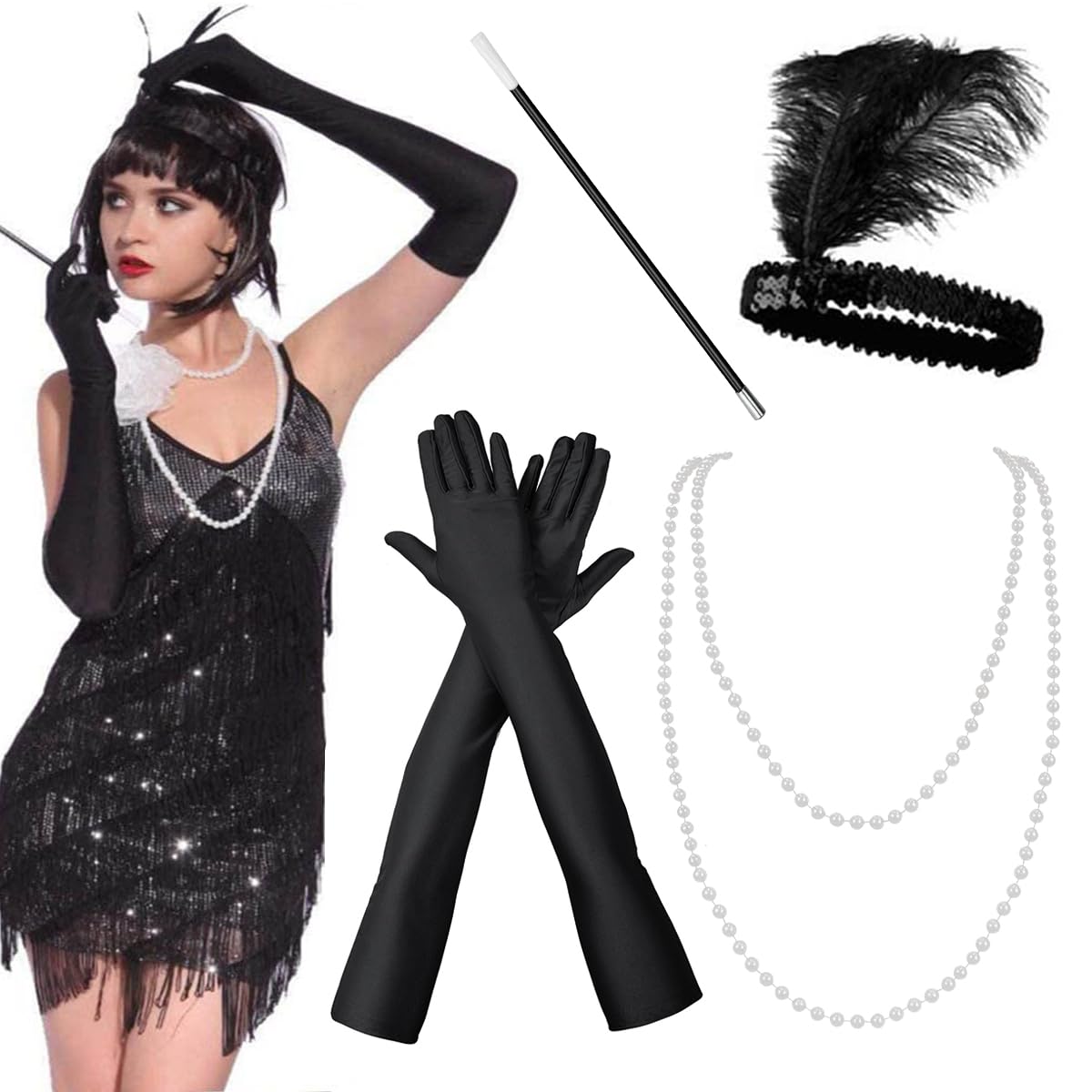 Miss Good 1920s Flapper Great Gatsby Accessories Set
