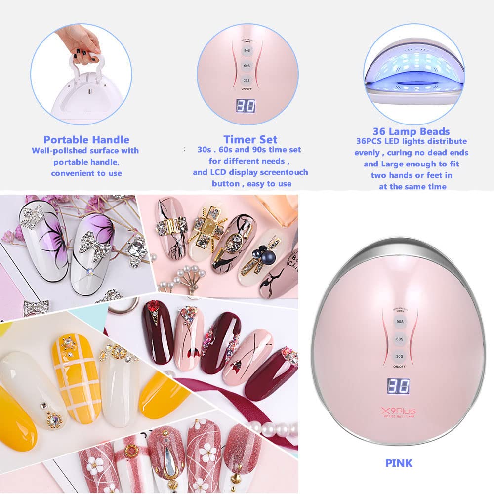 Lampada for Unghie in Gel a LED Senza Fili da 48 W(Pink)