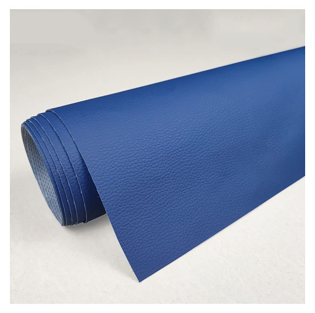 Tissu similicuir doux texturé bleu 35 pour réparer un habitacle de voiture usé