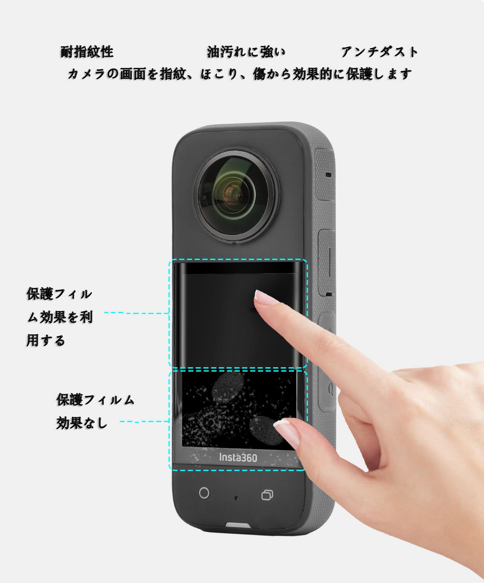 Amazon | Insta360 X3用スクリーンプロテクター、硬度9H、HD強化ガラス 