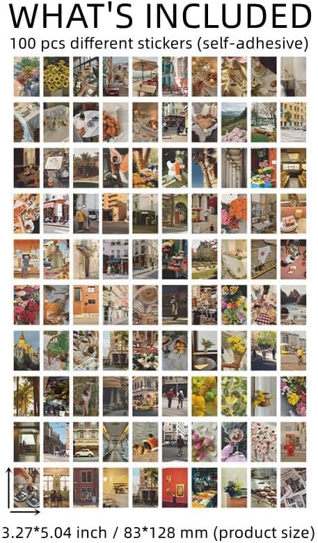 Miniatura 2 de Kit de calcomanías para álbumes de recortes, diseño de flores, papel estético, agenda, diario, diario, suministros decorativos, 100 unidadespaquete