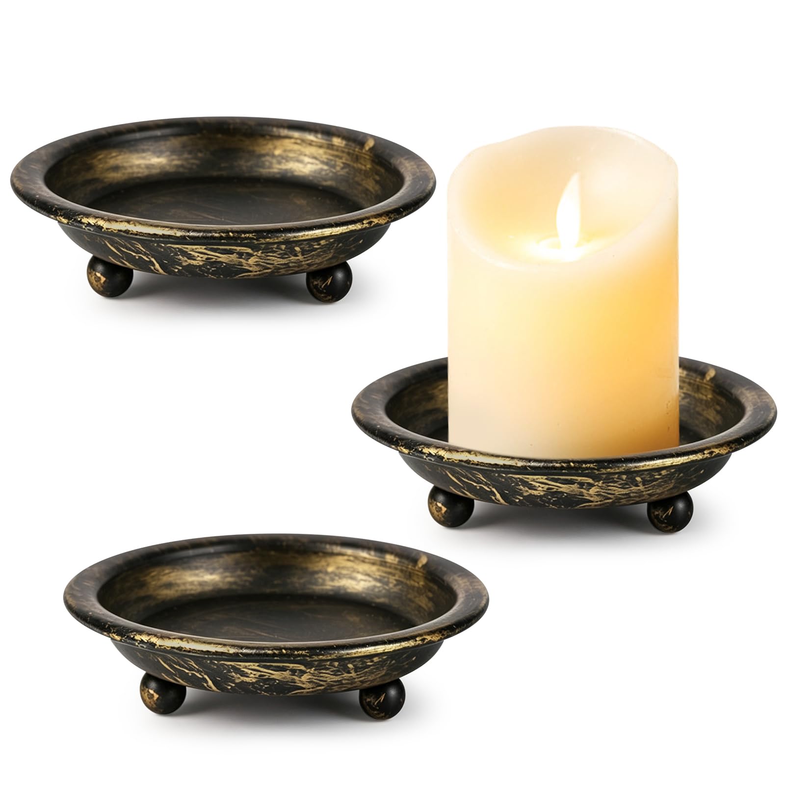 Metal Pillar Candle Holder Set of 3