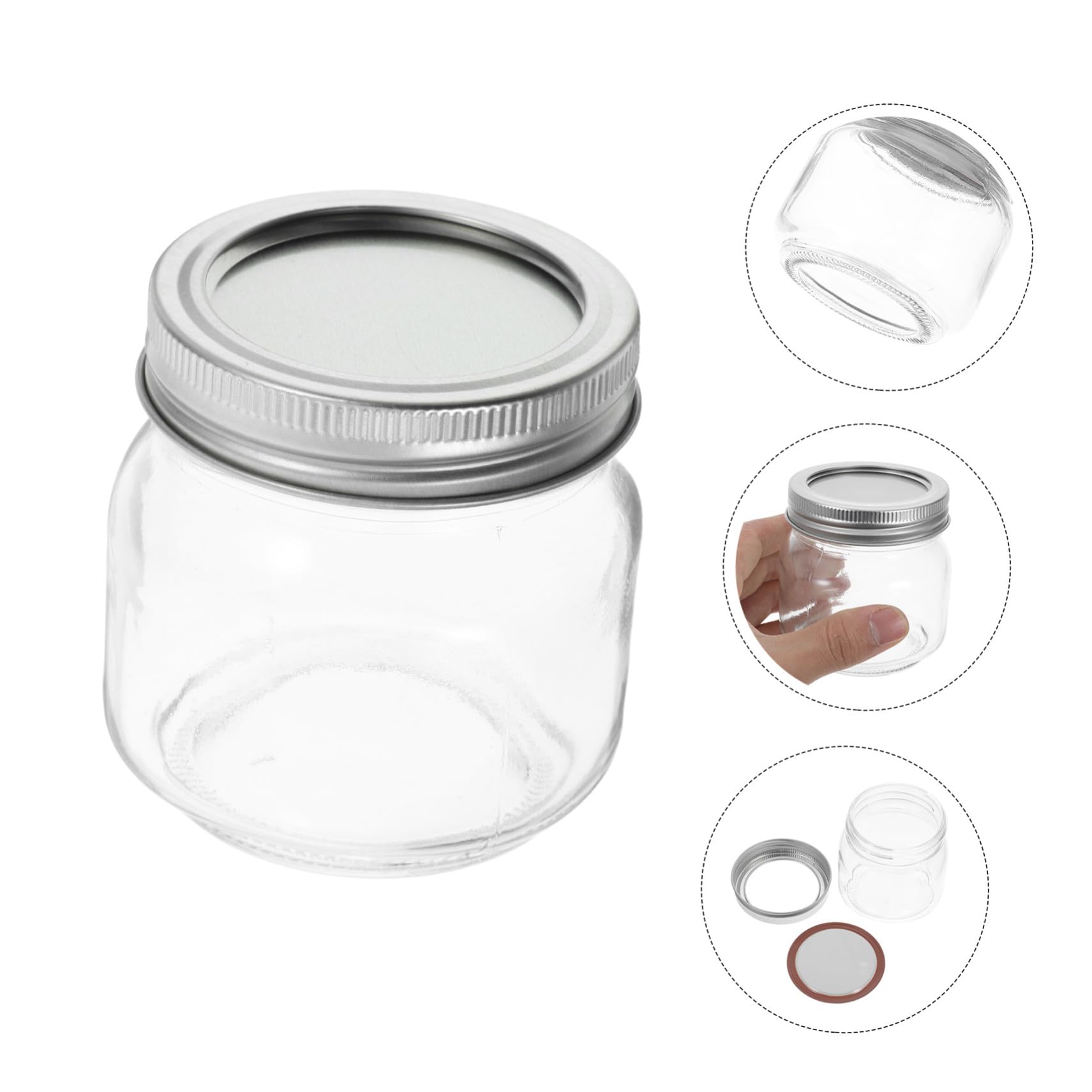6 Stück Teiliges Luftdichte Vorratsgläser aus Glas mit Dicht Schließendem Deckel Kleine Mason Jars für Salat Marmelade Honig und Frischhaltedosen Stapelbar und Vielseitig