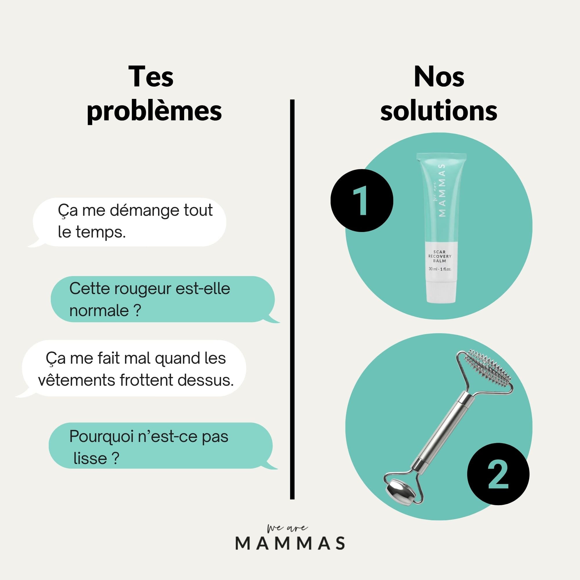Rouleau Cicatrice Césarienne – Massage Post-Partum pour Réduction des Cicatrices et Récupération après Accouchement