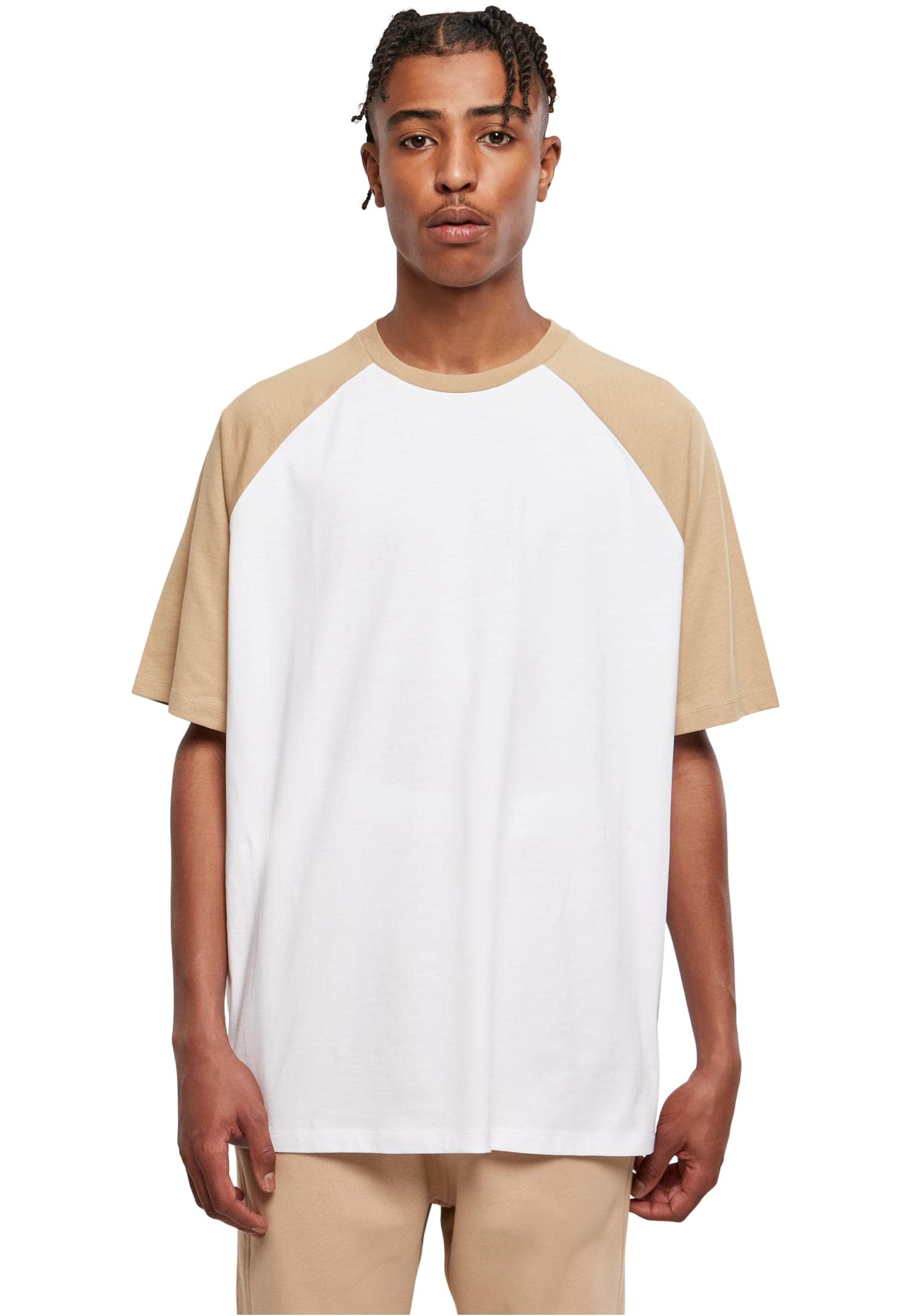 Urban Classics Men's Organic Oversized Raglan Tee T-Shirt, White/Union Beige, S