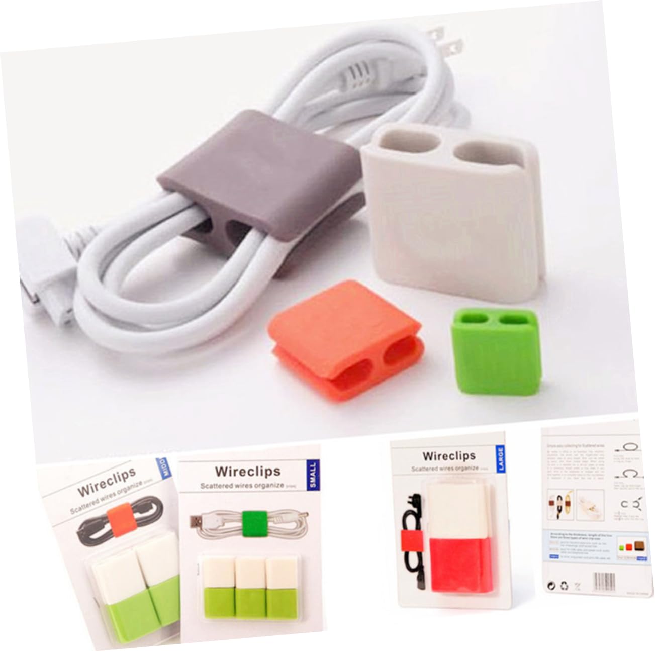 Jojofuny 6 Pezzi Gestore Di Cavi Fermacavo Magnetico Portafilo Adesivo - 4