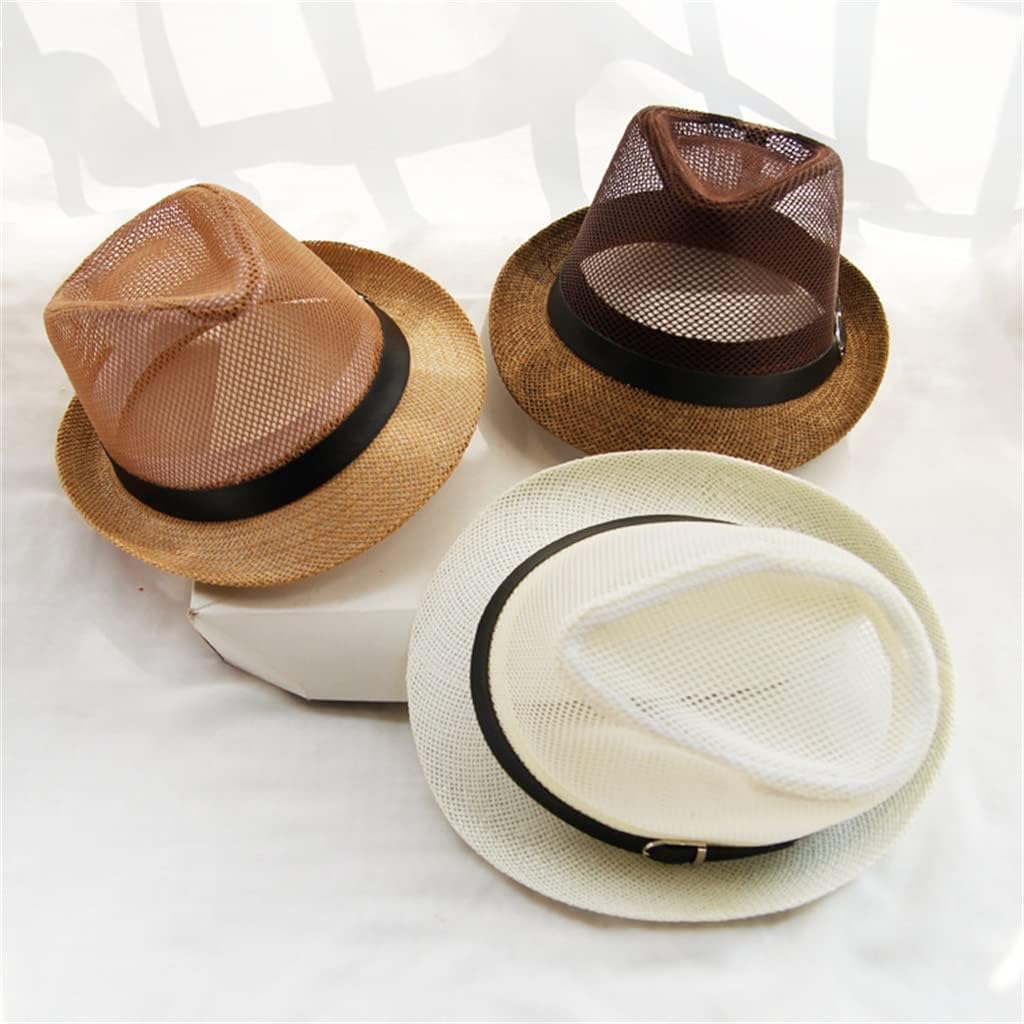 HBJWOV Gift Hat Male Sun Hat Vacation Jazz Hat Seaside Beach Cap Sun Protection Hat Korean Version of The Hat(D)
