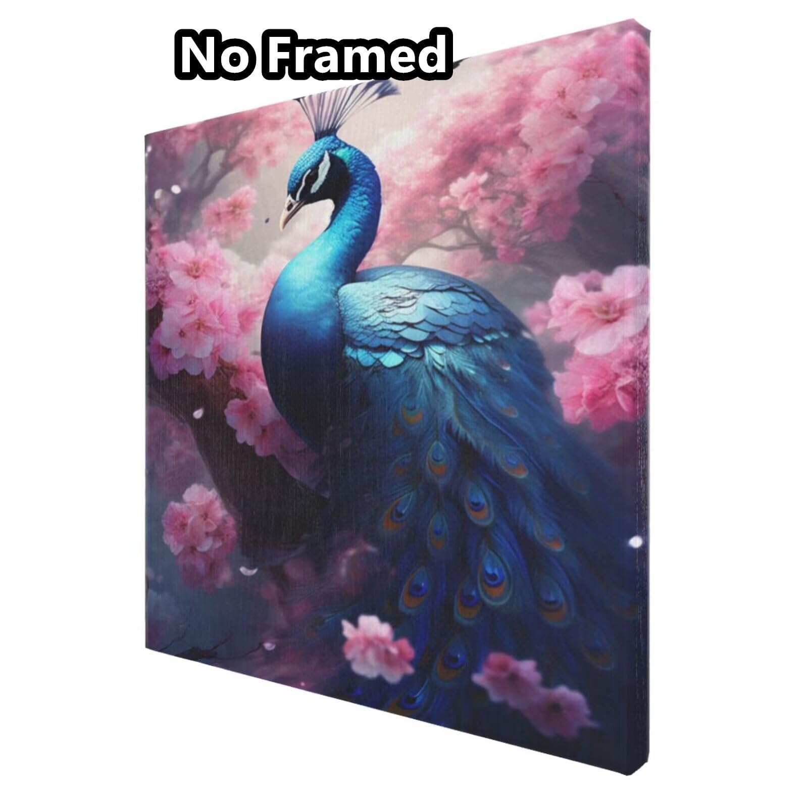Malen nach Zahlen MK283 Malen-nach-Zahlen-Set für Erwachsene, Motiv: Pfau, Blume, Malen nach Zahlen für Anfänger, Acryl-Peinture a Numero mit 6 Pinseln, DIY-Ölgemälde, Kunsthandwerk für