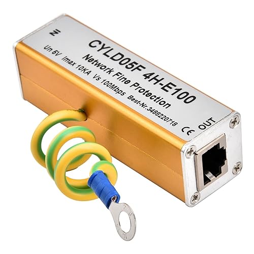 Miniatura 3 de Protector de un solo canal, RJ45 RJ11 Adaptador Ethernet Red Protector Pararrayos de iluminación 5V