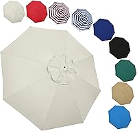 Vista 13 de Toldo de repuesto para sombrilla de patio de 6.6 pies, 9 pies/10 pies, 6 varillas / 8 varillas de repuesto para sombrilla de mesa de mercado